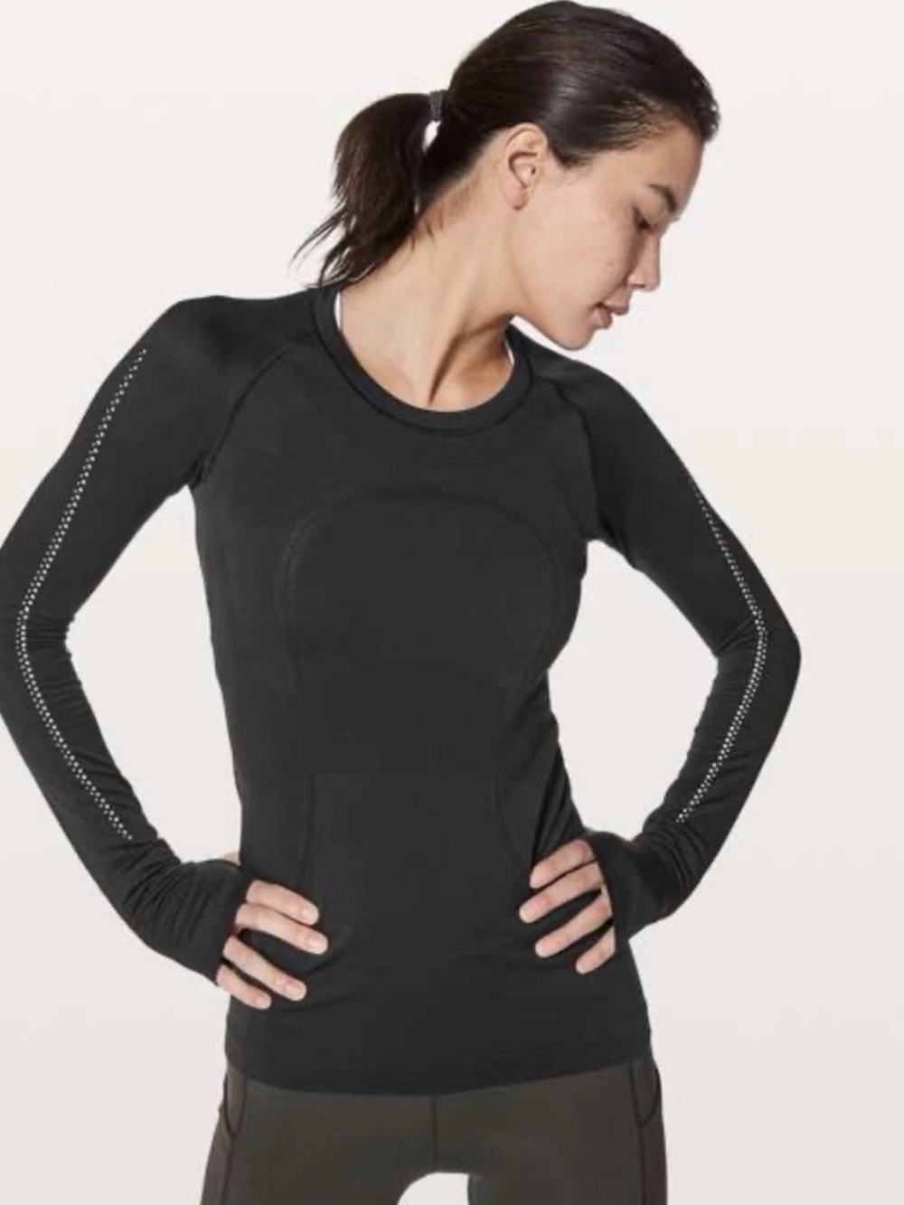 Lululemon Swiftly Tech Long-Sleeve Shirt 2.0 *Waist Length Black Size 6
